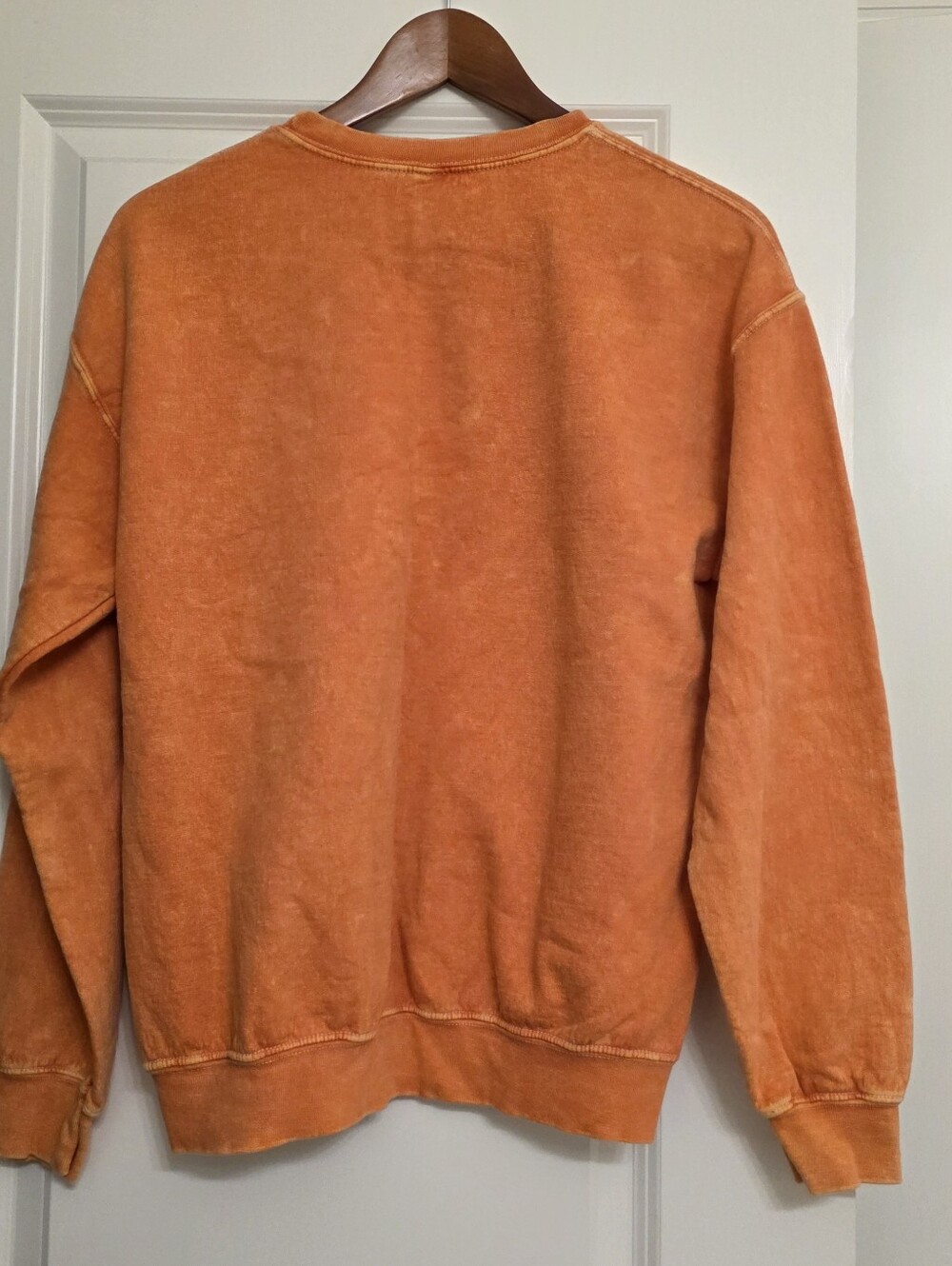 Spooky Season Skeleton Sweatshirt Acidwash Orange Unisex Small Halloween Fall - Picture 4 of 7